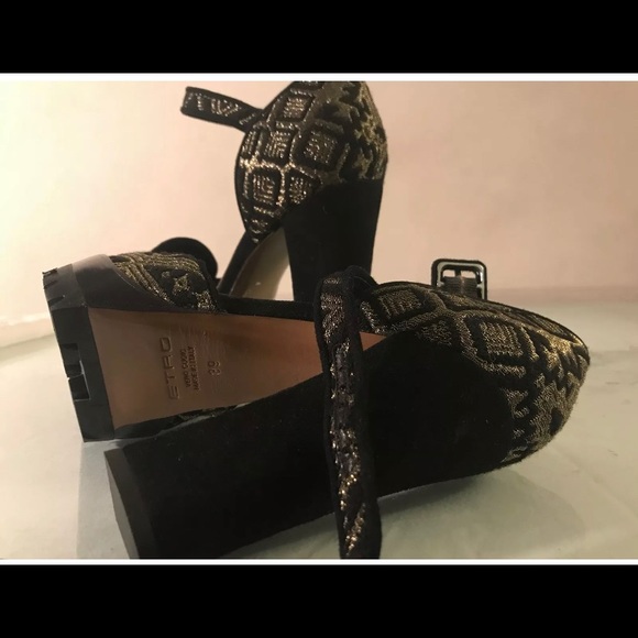 Etro Blocked Heel Platform Sandals size 8 (38)